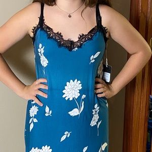 PJ Salvage teal floral chemise sleepwear